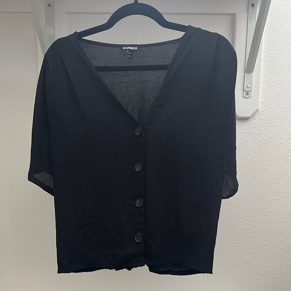 Express Women's Black Button Down Shirt